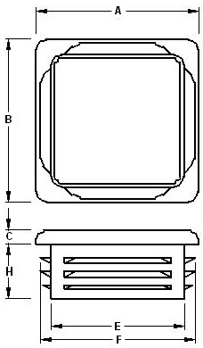 50x50 - ГРАФИТ RAL 7016 - КРЫШКА ПЛАСТИКОВАЯ Профиль 50x50 КРЫШКА КРЫШКА - 10 шт.