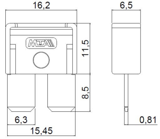 ПЛАСТИНКА ПРЕДОХРАНИТЕЛЯ MTA MAXI MAXICOMPACT FIAT 60A