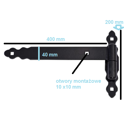 ZAWIAS PASOWY GARAŻOWY DRZWI FURTKA Z KULKĄ 400 mm