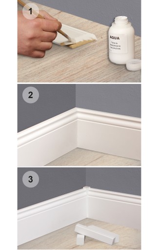 80x16 mm PROMIEŃ R8 LISTWA PRZYPODŁOGOWA BIAŁA MDF DEKORACYJNA COKÓŁ