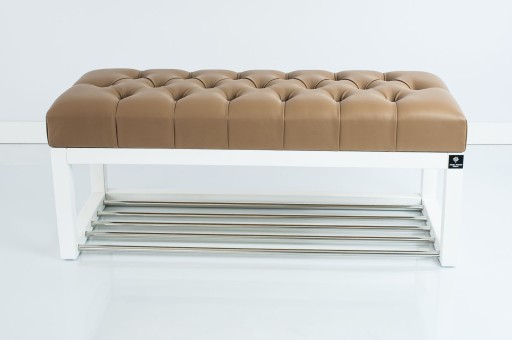 120 Producent Ławka Pikowana Cappuccino EMRA WOOD