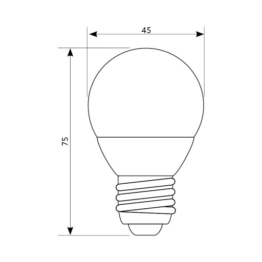 Мини светодиодная лампа SMD шарик E27 6W теплая