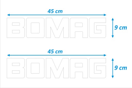 НАКЛЕЙКИ НАКЛЕЙКИ - BOMAG - 2 шт. - БЕЛЫЕ.