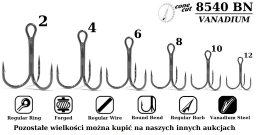 10 x MOCNA KOTWICZKA VANADOWA VMC 8540 BN Nr.12