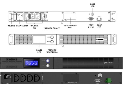 ИБП POWERWALKER LINE-INTERACTIVE 500ВА 1RU 4X IEC