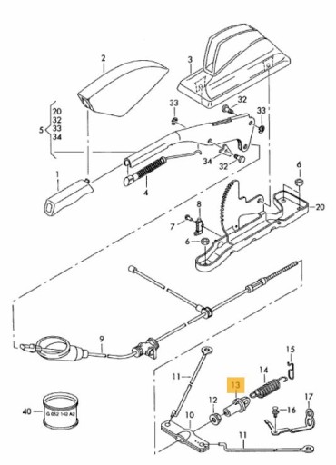 КОМПЛЕКТ ТРОСОВ РЫЧАГА РУЧНОГО ТОРМОЗА VW SHARAN