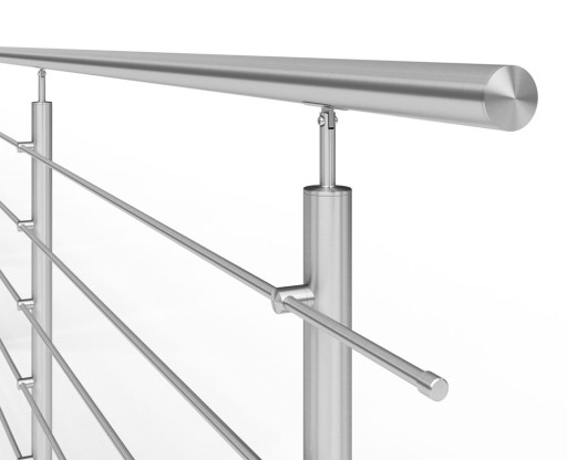 Balustrada nierdzewna balkonowa schodowa barierka 5 x Ø12 mm długość 1,2 m