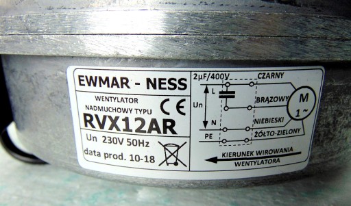 ВОЗДУХОДУВКА RVX12AR kc010 EWMAR-NESS 230В