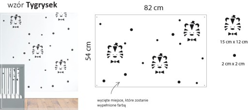 SZABLON MALARSKI WIELORAZOWY TAPETA TYGRYSEK