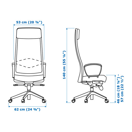 IKEA MARKUS krzesło biurowe obrotowe fotel C.SZARY