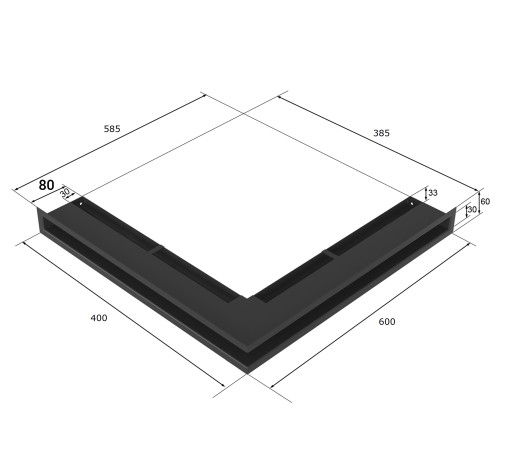 Каминная решетка LUFT CORNER 600x400x60 ЧЕРНЫЙ