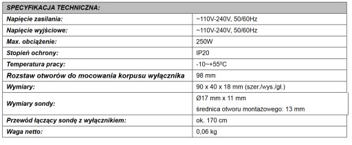 Выключатель однополюсный бесконтактный IP20 250Вт OR-CR-244