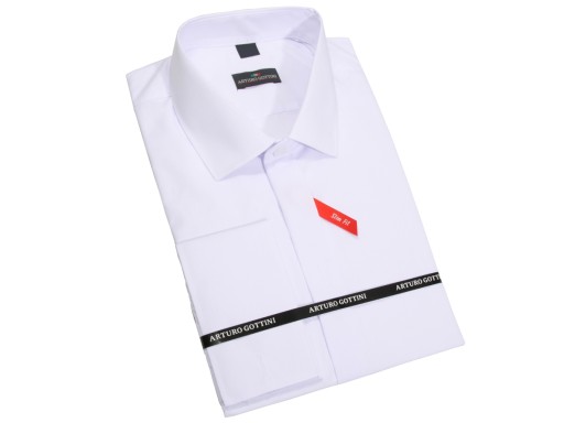 БЕЛАЯ ОДНЯЯ РУБАШКА С ЗАпонками 40 164-170 SLIM