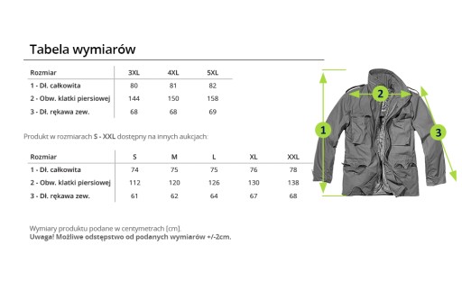 BRANDIT Kurtka STANDARD M65 2w1 Podpinka Parka 4XL