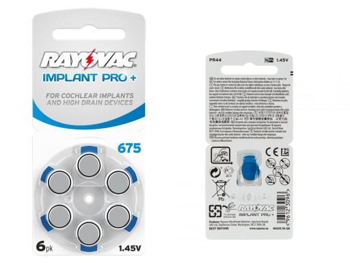 60 кохлеарных батарей RAYOVAC Implant PRO+ 675 PR44