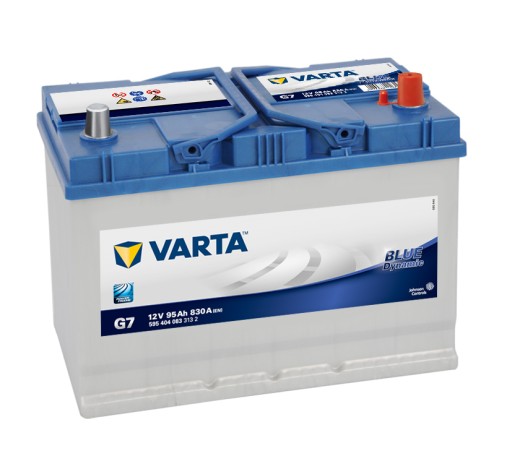 AKUMULATOR VARTA BLUE DYNAMIC 95AH, 95 Ah, 830A, G7, 306x173x225 mm. P+