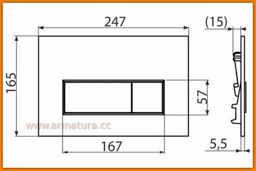 Кнопка смыва AlcaPLAST MAT BLACK M578 Delfin