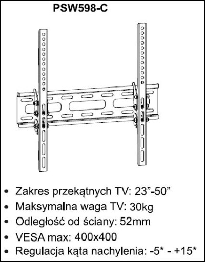 КРОНШТЕЙН ДЛЯ LCD/LED 23-50 VESA 400X400 РЕГУЛИРОВАННАЯ АКЦИЯ!!