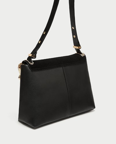 Сумка-мессенджер ZARA, шарф, черный 8061/204