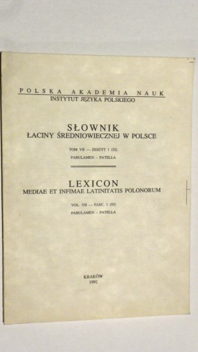 Словарь средневековой латыни в Польше, т. 7, т. 1