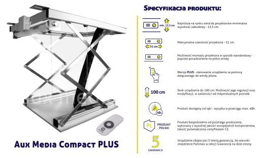 Подъемник для проектора AUX MEDIA Compact PLUS