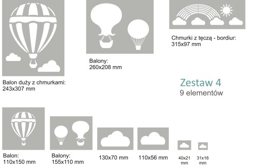 МНОГОРАЗОВЫЕ ШАБЛОНЫ ДЛЯ РАСКРАСОК 9 шт - ШАРЫ