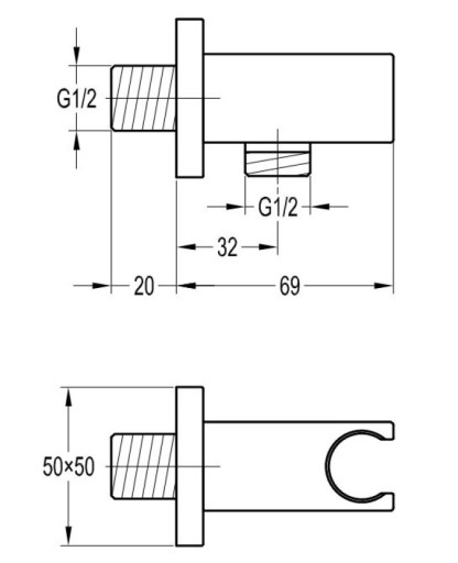 Grohe Eurocube/Omnires скрытый комплект для ванны 30см