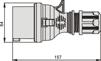 WTYCZKA WTYKA SIŁOWA 32A 5P 32/5 POWLEK GUMĄ 13507