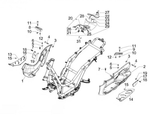 ПЛАСТИКОВАЯ ПОДСТАВКА ДЛЯ НОГ НАПОЛЬНАЯ ПОДСТАВКА PIAGGIO BEVERLY