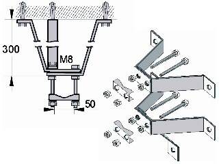 Obejma murowa uchwyt uchwyty masztu rury 30cm