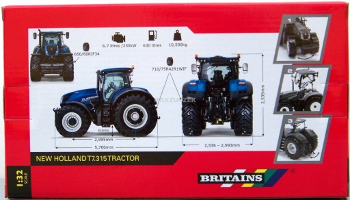 Трактор TOMY Britains 43149A1 New Holland T7.315 1:32