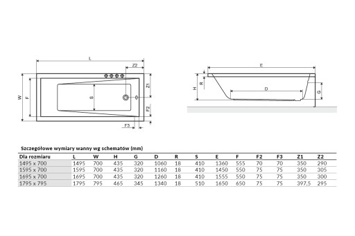 Отличная прямоугольная ванна WAVE SLIM 170x70