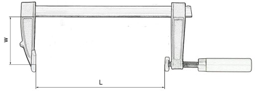 ŚCISK STOLARSKI 800x120 zacisk F skręcany 300 kg