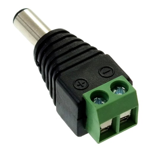 DC PLUG 2,1/5,5 мм, быстрая сборка с помощью винтов