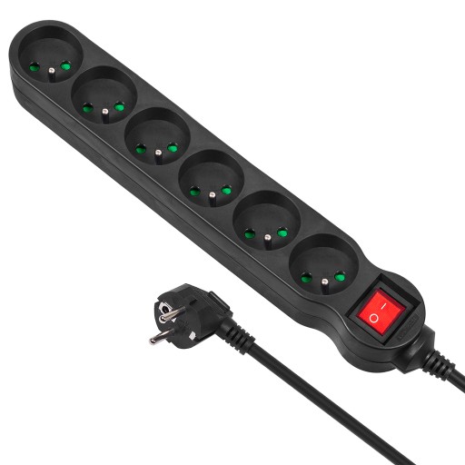 MACLEAN POWER STRIP 6 РОЗЕТОК С ВЫКЛЮЧАТЕЛЕМ 1,5M MCE225