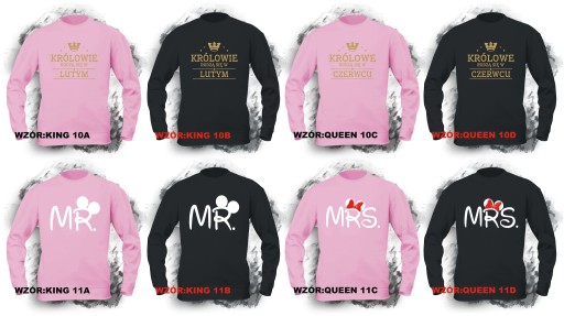 Bluza KING QUEEN bluzy dla zakochanych PAR kpl. XS