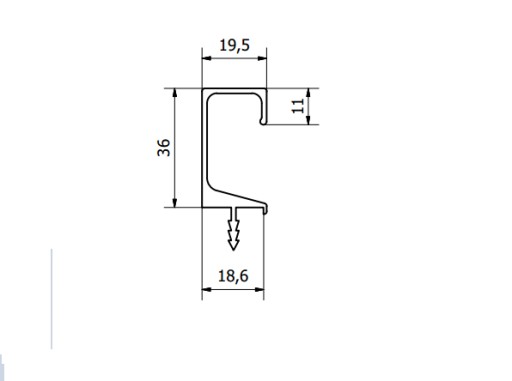 АЛЮМИНИЕВАЯ МЕБЕЛЬНАЯ РУЧКА ALU BAR FE3 1900 мм