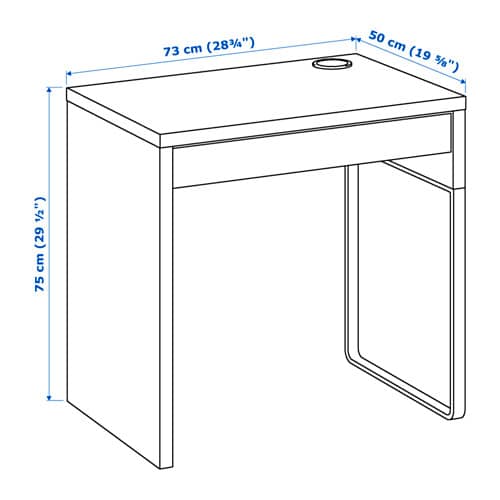 Письменный стол ИКЕА МИККЕ 73х50х75 см с ящиком БЕЛЫЙ