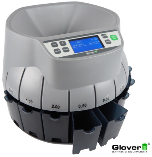 СОРТИРОВКА ДЛЯ СЧЕТА МОНЕТ GLOVER CS-500 PL + МЕШОК ДЛЯ МОНЕТ