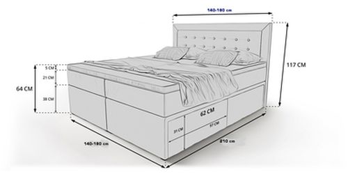 LINE 140/200 кровать с обивкой + 4 ящика