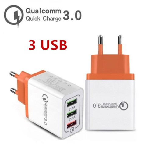 3 сетевых зарядных устройства USB Quick Charge3.0, USB-кабель