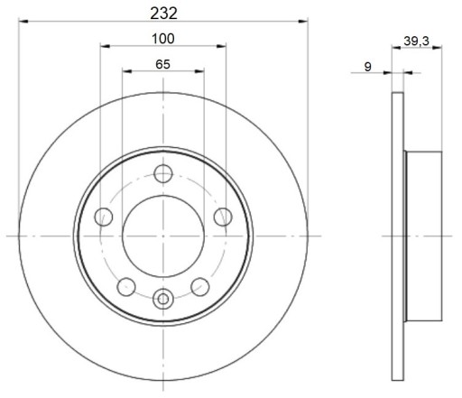 TARCZE MIKODA 0242 GT AUDI TT 98r-06r tył 232mm .