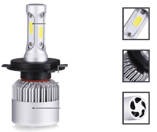 ŻARÓWKI 2szt H27 LED COB 8000lm 16000lm 72W CANBUS