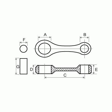 Шатун прокси Yamaha Dt 125R '88-'06, Tdr 250 '95-'97, Tzr 125 (Oem:2Rm/Rh-