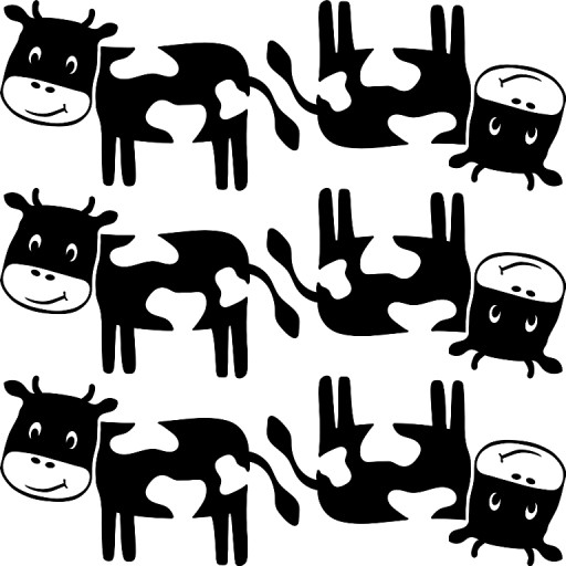 COW Наклейки COW 24см 6шт, стена, мебель, окна