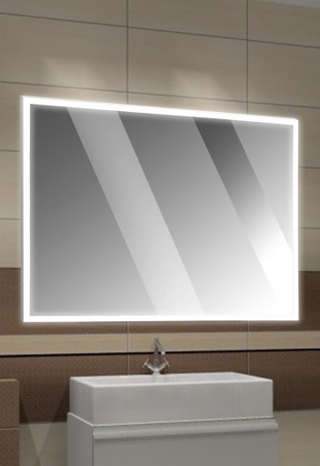 Часы LED MIRROR 50x60 АЛЮМИНИЕВАЯ РАМКА с выключателем.