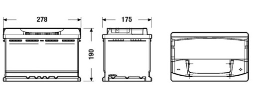 Аккумулятор Yuasa YBX9096, 70Ач, 70 Ач, 760А, AGM, 278x175x190