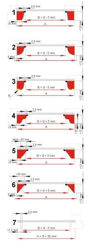 ВНУТРЕННИЕ КАССЕТНЫЕ РОЛЬСТАВНИ AL, размеры: 51x150 A