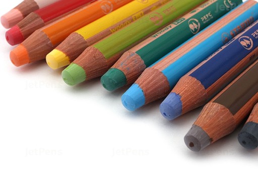 Stabilo Woody Crayons 3в1 18 цветов, точилка Woody, кисть