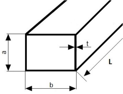 Profil stalowy zamknięty 50x20x2 długość 1500mm